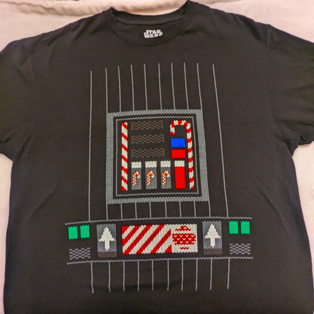 Star Wars Darth Vader "ugly sweater" Christmas black XL T-shirt